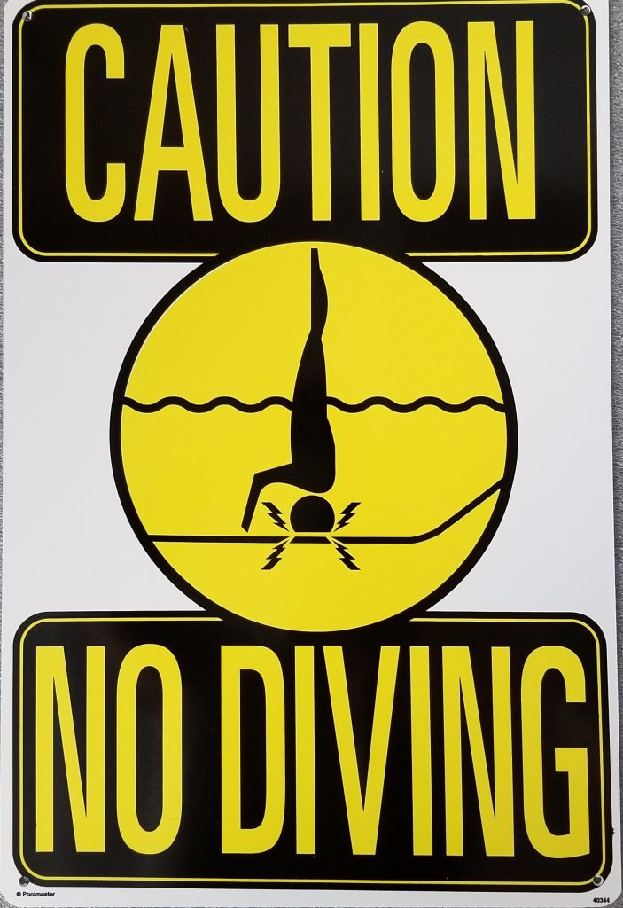 No Dive Sign With Symbol Pool Operation Management