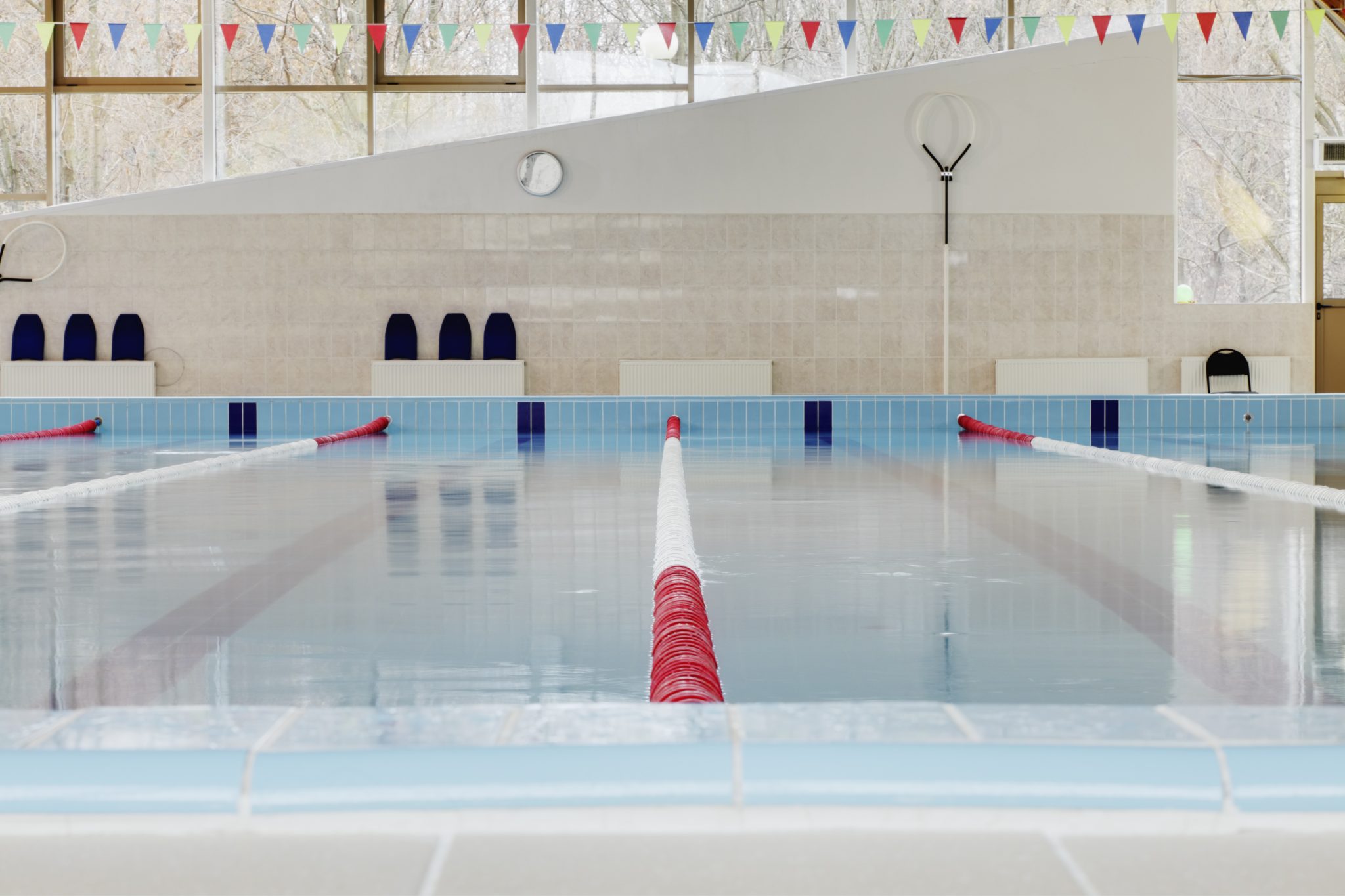 Emerging Swimming Pool Trends In 2024 What S On The Horizon   Indoor Swimming Pool Red And White Dividers In Sw 2023 11 27 05 13 38 Utc 2048x1365 